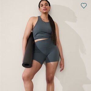 Athleta Conscious Twist Crop Bra & Shorts a set
